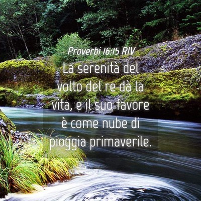 Picture 04 - Proverbi 16:15 RIV - La serenità del volto del re dà la vita, e il - Bible Verse Picture