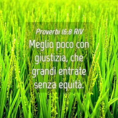 Picture 04 - Proverbi 16:8 RIV - Meglio poco con giustizia, che grandi entrate - Bible Verse Picture
