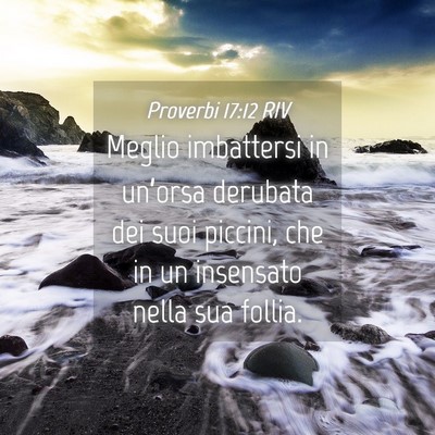 Picture 04 - Proverbi 17:12 RIV - Meglio imbattersi in un’orsa derubata dei suoi - Bible Verse Picture