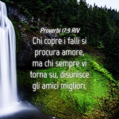 Picture 04 - Proverbi 17:9 RIV - Chi copre i falli si procura amore, ma chi sempre - Bible Verse Picture