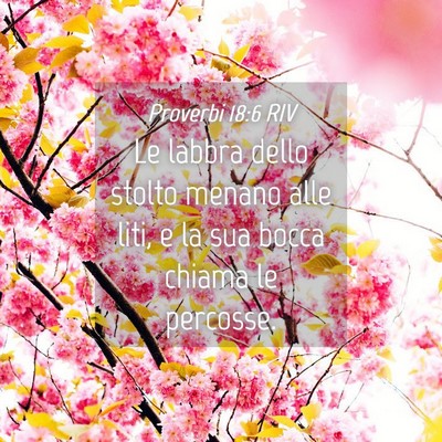 Picture 04 - Proverbi 18:6 RIV - Le labbra dello stolto menano alle liti, e la sua - Bible Verse Picture