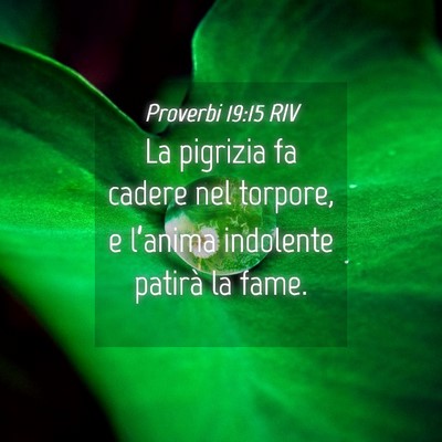 Picture 04 - Proverbi 19:15 RIV - La pigrizia fa cadere nel torpore, e l’anima - Bible Verse Picture