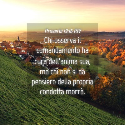 Picture 04 - Proverbi 19:16 RIV - Chi osserva il comandamento ha cura dell’anima - Bible Verse Picture