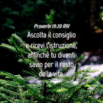 Picture 04 - Proverbi 19:20 RIV - Ascolta il consiglio e ricevi l’istruzione, - Bible Verse Picture