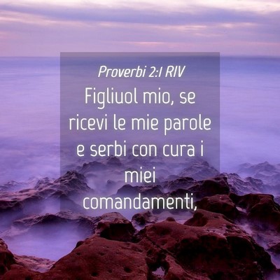 Picture 04 - Proverbi 2:1 RIV - Figliuol mio, se ricevi le mie parole e serbi con - Bible Verse Picture
