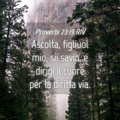 Picture 04 - Proverbi 23:19 RIV - Ascolta, figliuol mio, sii savio, e dirigi il - Bible Verse Picture