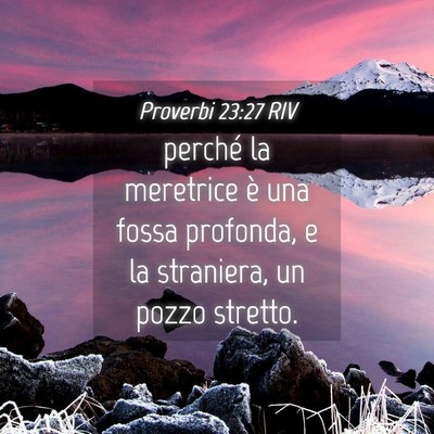 Picture 04 - Proverbi 23:27 RIV - perché la meretrice è una fossa profonda, e la - Bible Verse Picture