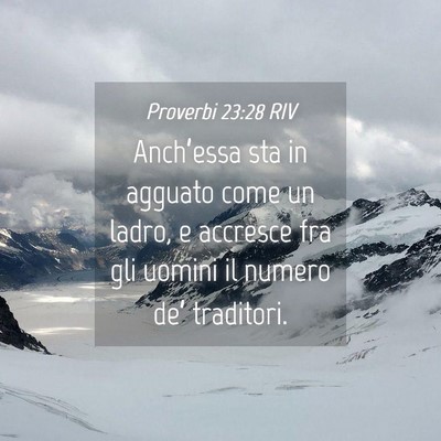 Picture 04 - Proverbi 23:28 RIV - Anch’essa sta in agguato come un ladro, e - Bible Verse Picture