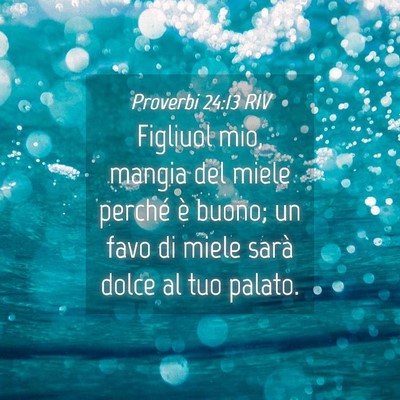 Picture 04 - Proverbi 24:13 RIV - Figliuol mio, mangia del miele perché è buono; - Bible Verse Picture