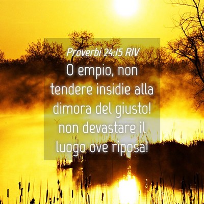 Picture 04 - Proverbi 24:15 RIV - O empio, non tendere insidie alla dimora del - Bible Verse Picture