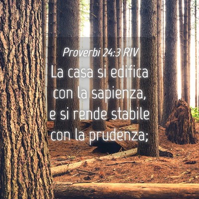 Picture 04 - Proverbi 24:3 RIV - La casa si edifica con la sapienza, e si rende - Bible Verse Picture