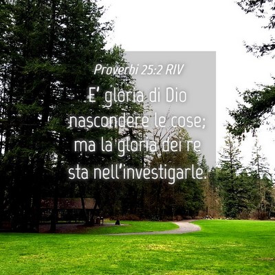 Picture 04 - Proverbi 25:2 RIV - E’ gloria di Dio nascondere le cose; ma la - Bible Verse Picture