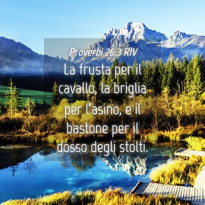 Picture 04 - Proverbi 26:3 RIV - La frusta per il cavallo, la briglia per - Bible Verse Picture