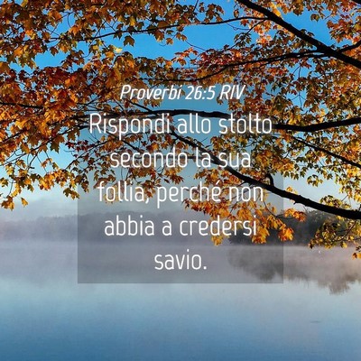Picture 04 - Proverbi 26:5 RIV - Rispondi allo stolto secondo la sua follia, - Bible Verse Picture