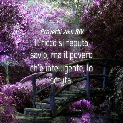 Picture 04 - Proverbi 28:11 RIV - Il ricco si reputa savio, ma il povero ch’è - Bible Verse Picture