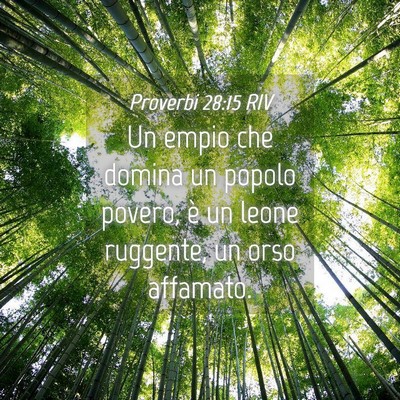 Picture 04 - Proverbi 28:15 RIV - Un empio che domina un popolo povero, è un leone - Bible Verse Picture