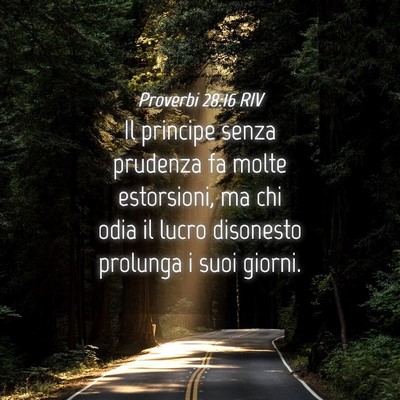 Picture 04 - Proverbi 28:16 RIV - Il principe senza prudenza fa molte estorsioni, - Bible Verse Picture
