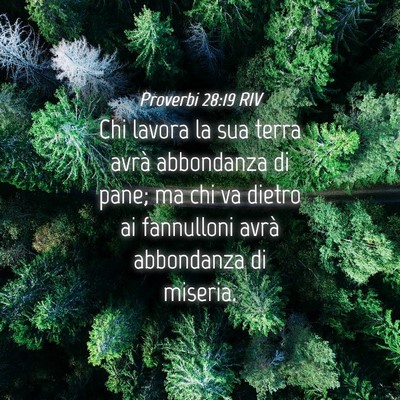 Picture 04 - Proverbi 28:19 RIV - Chi lavora la sua terra avrà abbondanza di pane; - Bible Verse Picture