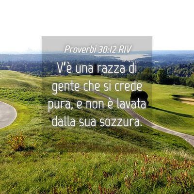 Picture 04 - Proverbi 30:12 RIV - V’è una razza di gente che si crede pura, e - Bible Verse Picture