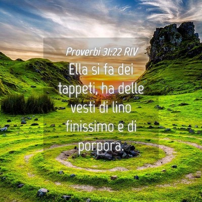Picture 04 - Proverbi 31:22 RIV - Ella si fa dei tappeti, ha delle vesti di lino - Bible Verse Picture