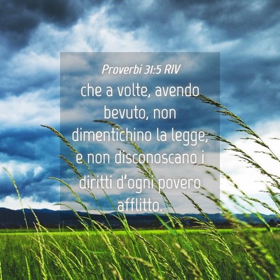 Picture 04 - Proverbi 31:5 RIV - che a volte, avendo bevuto, non dimentichino la - Bible Verse Picture