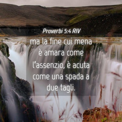 Picture 04 - Proverbi 5:4 RIV - ma la fine cui mena è amara come l’assenzio, - Bible Verse Picture