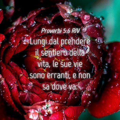 Picture 04 - Proverbi 5:6 RIV - Lungi dal prendere il sentiero della vita, le sue - Bible Verse Picture