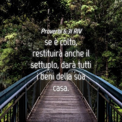 Picture 04 - Proverbi 6:31 RIV - se è còlto, restituirà anche il settuplo, - Bible Verse Picture