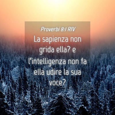 Picture 04 - Proverbi 8:1 RIV - La sapienza non grida ella? e l’intelligenza - Bible Verse Picture