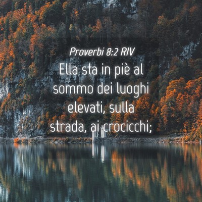 Picture 04 - Proverbi 8:2 RIV - Ella sta in piè al sommo dei luoghi elevati, - Bible Verse Picture