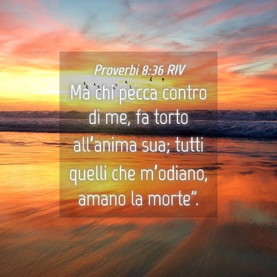 Picture 04 - Proverbi 8:36 RIV - Ma chi pecca contro di me, fa torto all’anima - Bible Verse Picture