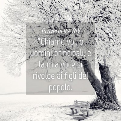 Picture 04 - Proverbi 8:4 RIV - “Chiamo voi, o uomini principali, e la mia voce - Bible Verse Picture