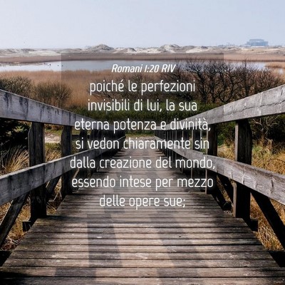 Picture 04 - Romani 1:20 RIV - poiché le perfezioni invisibili di lui, la sua - Bible Verse Picture