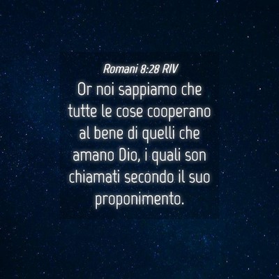 Picture 04 - Romani 8:28 RIV - Or noi sappiamo che tutte le cose cooperano al - Bible Verse Picture