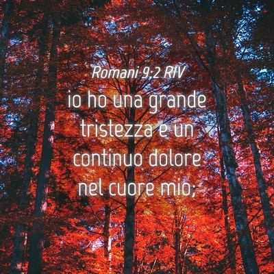 Picture 04 - Romani 9:2 RIV - io ho una grande tristezza e un continuo dolore - Bible Verse Picture