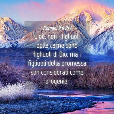 Picture 04 - Romani 9:8 RIV - Cioè, non i figliuoli della carne sono figliuoli - Bible Verse Picture