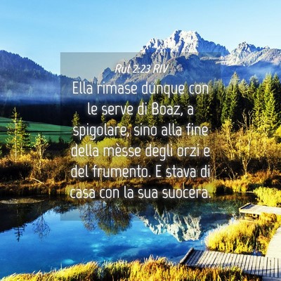 Picture 04 - Rut 2:23 RIV - Ella rimase dunque con le serve di Boaz, a - Bible Verse Picture