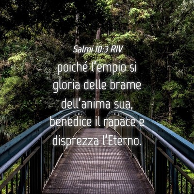 Picture 04 - Salmi 10:3 RIV - poiché l’empio si gloria delle brame - Bible Verse Picture