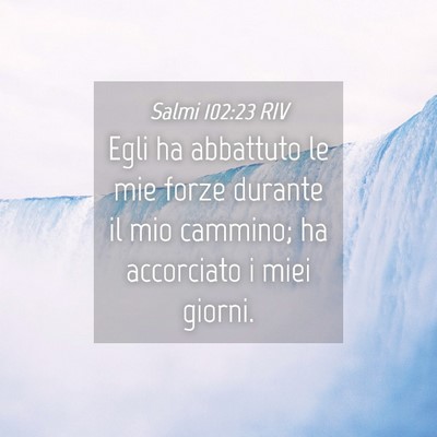 Picture 04 - Salmi 102:23 RIV - Egli ha abbattuto le mie forze durante il mio - Bible Verse Picture