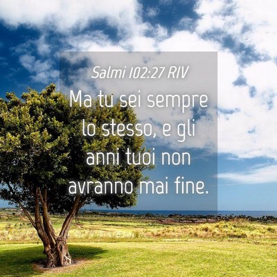 Picture 04 - Salmi 102:27 RIV - Ma tu sei sempre lo stesso, e gli anni tuoi non - Bible Verse Picture