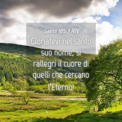 Picture 04 - Salmi 105:3 RIV - Gloriatevi nel santo suo nome; si rallegri il - Bible Verse Picture