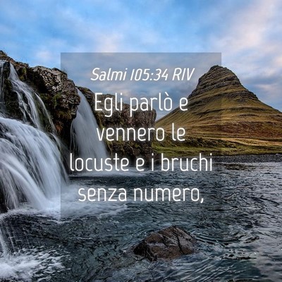 Picture 04 - Salmi 105:34 RIV - Egli parlò e vennero le locuste e i bruchi senza - Bible Verse Picture