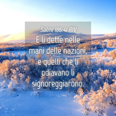 Picture 04 - Salmi 106:41 RIV - E li dette nelle mani delle nazioni, e quelli che - Bible Verse Picture