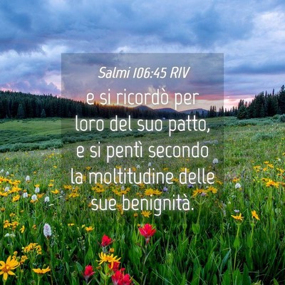 Picture 04 - Salmi 106:45 RIV - e si ricordò per loro del suo patto, e si pentì - Bible Verse Picture