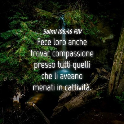 Picture 04 - Salmi 106:46 RIV - Fece loro anche trovar compassione presso tutti - Bible Verse Picture