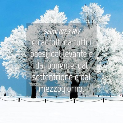Picture 04 - Salmi 107:3 RIV - e raccolti da tutti i paesi, dal levante e dal - Bible Verse Picture
