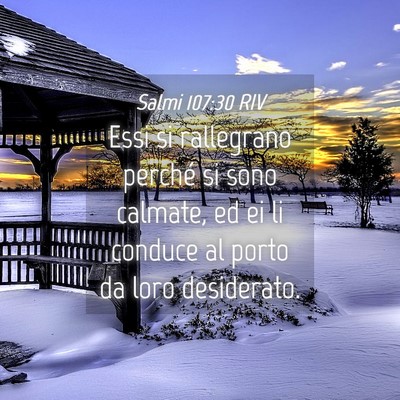 Picture 04 - Salmi 107:30 RIV - Essi si rallegrano perché si sono calmate, ed ei - Bible Verse Picture
