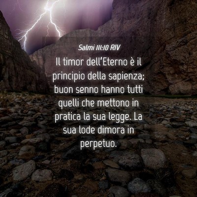 Picture 04 - Salmi 111:10 RIV - Il timor dell’Eterno è il principio della - Bible Verse Picture