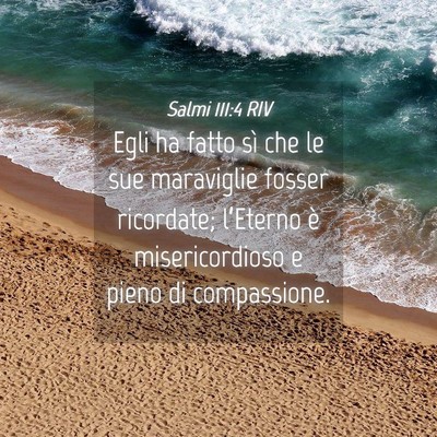 Picture 04 - Salmi 111:4 RIV - Egli ha fatto sì che le sue maraviglie fosser - Bible Verse Picture