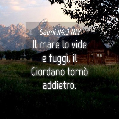 Picture 04 - Salmi 114:3 RIV - Il mare lo vide e fuggì, il Giordano tornò - Bible Verse Picture